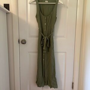 Wilfred Green Buttoned Tie Front Maxi Sundress